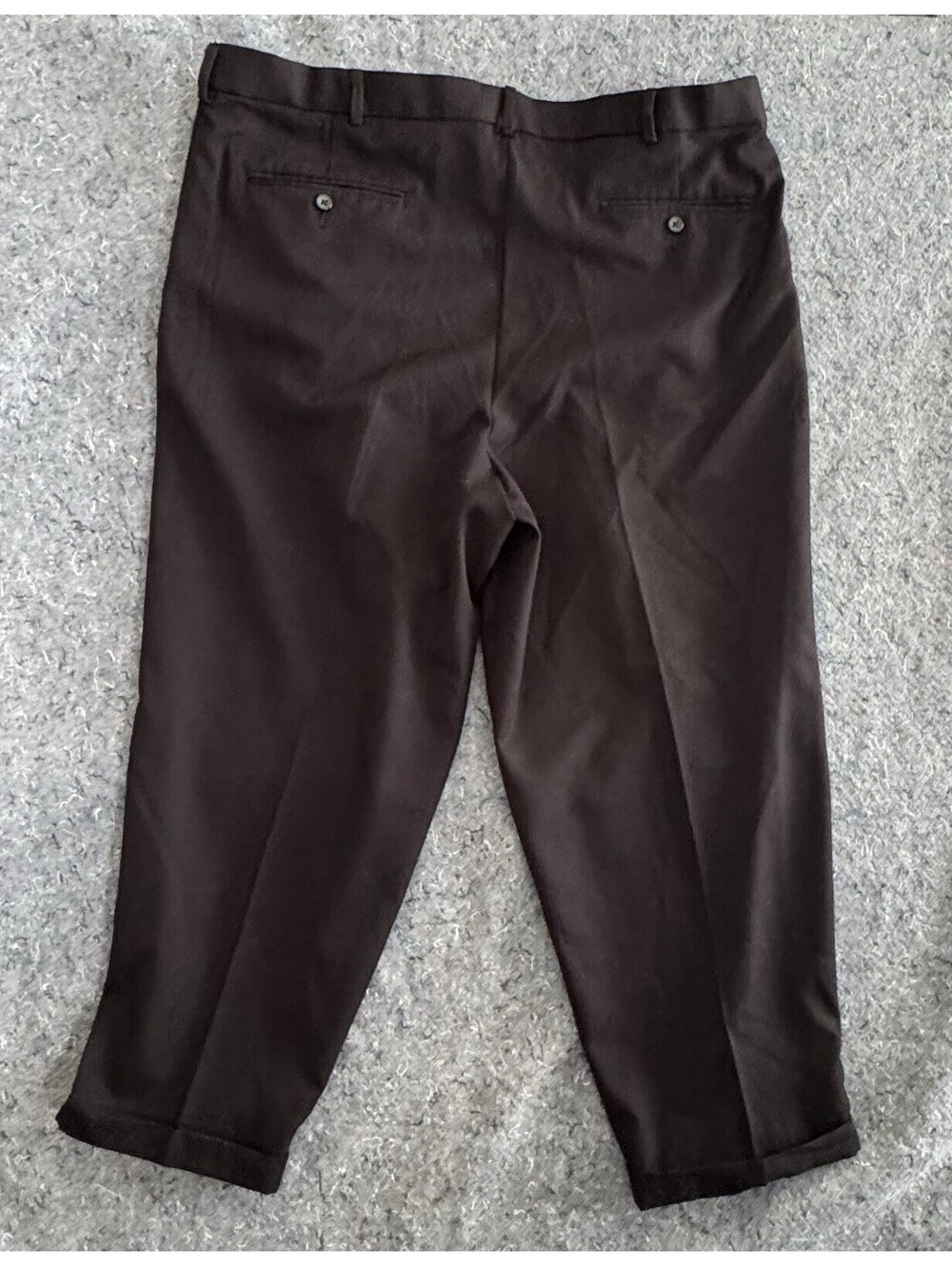 George 44x30 Mens Dress Pants Black Pleated Cuffed Trousers Business Casual - Picture 2 of 8